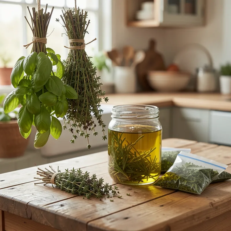 Conserver les plantes aromatiques : séchage, congélation, huile
